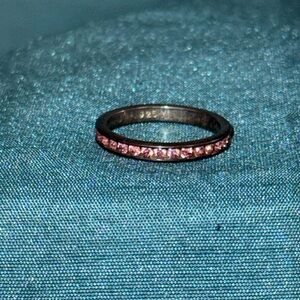 Pink fashion silver 925 rhinestone band